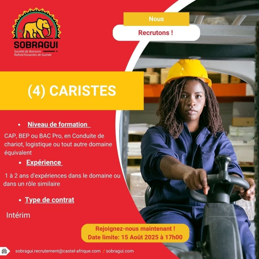 Avis de recrutement – Cariste