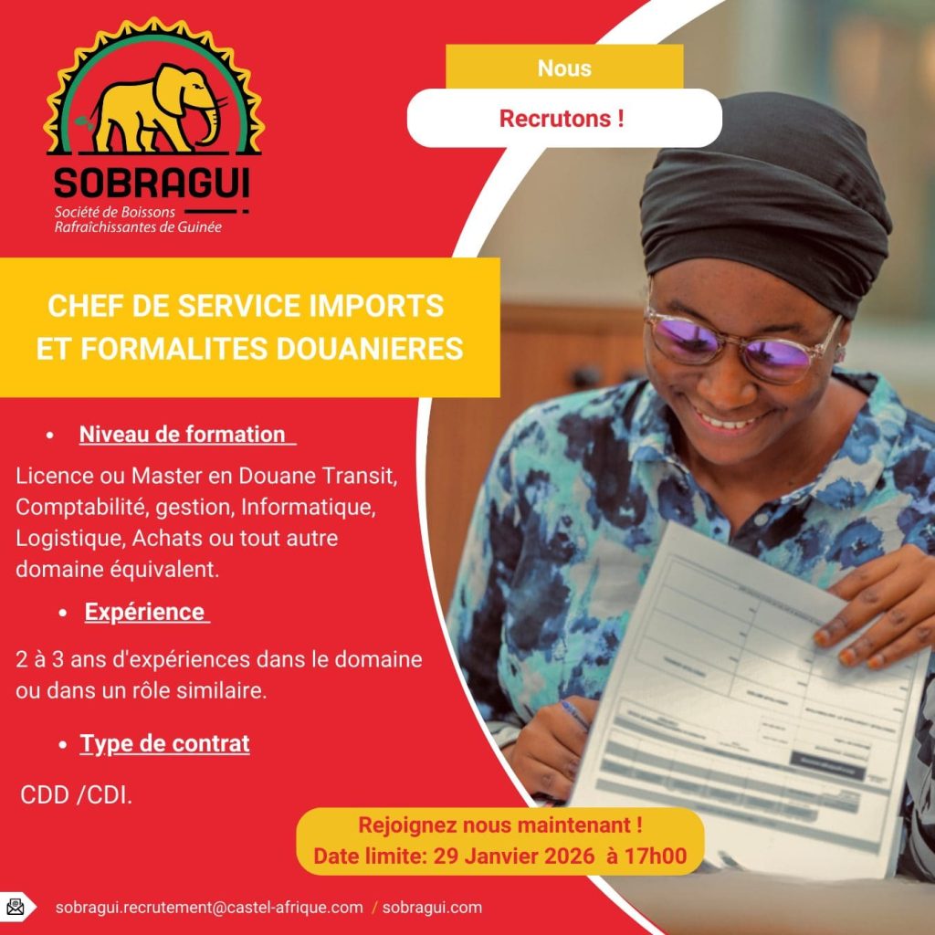 Chef(fe) de Service Imports et Formalité Douanières