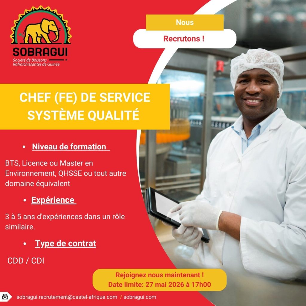 Chef(fe) de Service Système Qualité