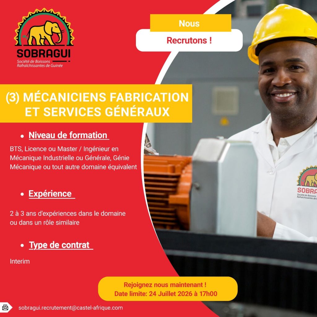 Mécanicien Fabrication et Services Généraux